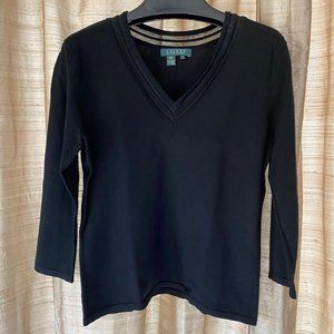 Ralph Lauren Black Silk V-Neck Sweater - Size S